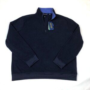 New Ralph Lauren Polo Golf Mens Blue 1/4 Zip Long Sleeve Wicking Fleece 2XL